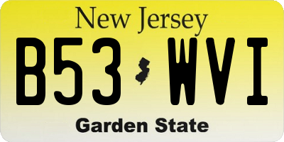 NJ license plate B53WVI