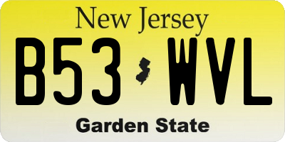 NJ license plate B53WVL
