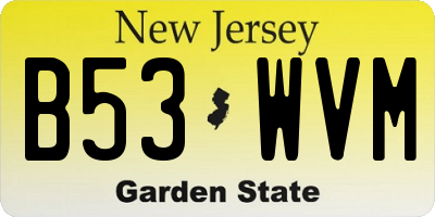 NJ license plate B53WVM