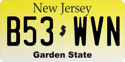 NJ license plate B53WVN