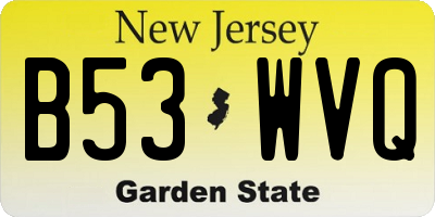 NJ license plate B53WVQ