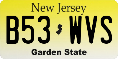 NJ license plate B53WVS