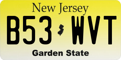 NJ license plate B53WVT