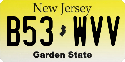 NJ license plate B53WVV
