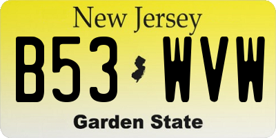 NJ license plate B53WVW