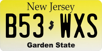 NJ license plate B53WXS