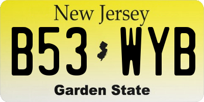 NJ license plate B53WYB