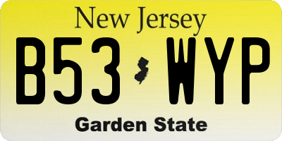 NJ license plate B53WYP