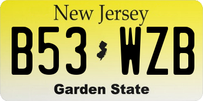 NJ license plate B53WZB