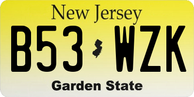 NJ license plate B53WZK