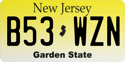 NJ license plate B53WZN