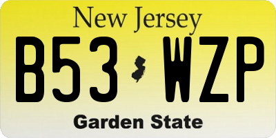 NJ license plate B53WZP