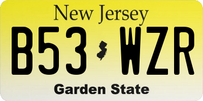NJ license plate B53WZR