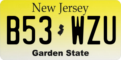 NJ license plate B53WZU
