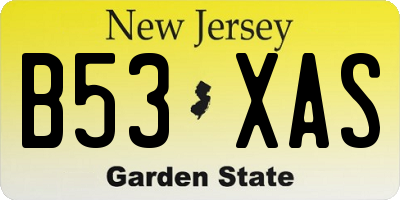 NJ license plate B53XAS