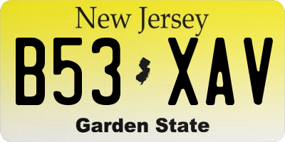 NJ license plate B53XAV