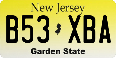NJ license plate B53XBA