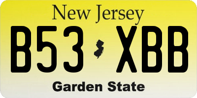 NJ license plate B53XBB