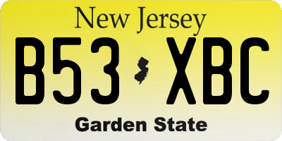 NJ license plate B53XBC