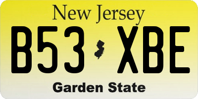 NJ license plate B53XBE