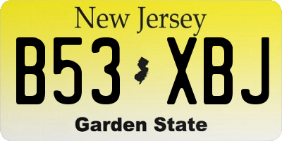 NJ license plate B53XBJ