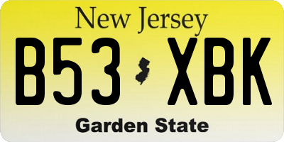 NJ license plate B53XBK