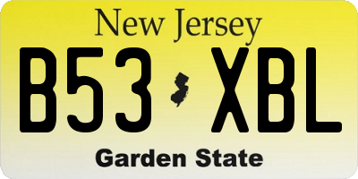 NJ license plate B53XBL