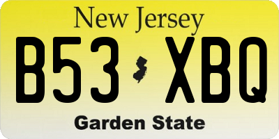 NJ license plate B53XBQ
