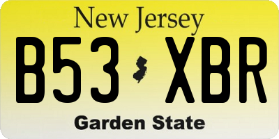 NJ license plate B53XBR