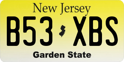 NJ license plate B53XBS