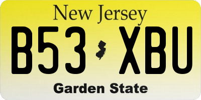 NJ license plate B53XBU