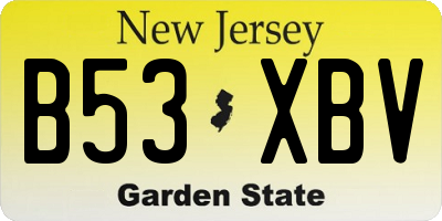 NJ license plate B53XBV