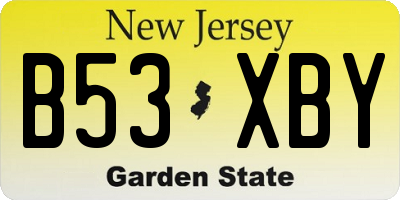 NJ license plate B53XBY
