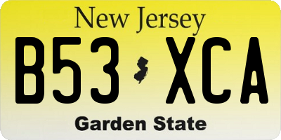 NJ license plate B53XCA