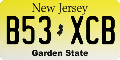 NJ license plate B53XCB