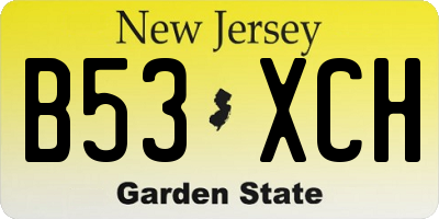 NJ license plate B53XCH