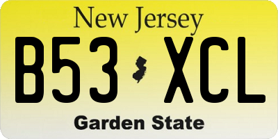 NJ license plate B53XCL