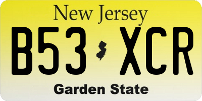 NJ license plate B53XCR