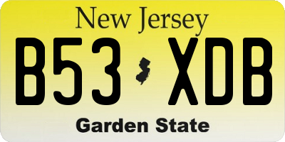 NJ license plate B53XDB