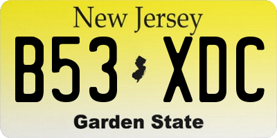 NJ license plate B53XDC