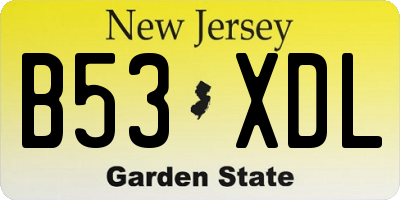 NJ license plate B53XDL