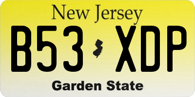 NJ license plate B53XDP