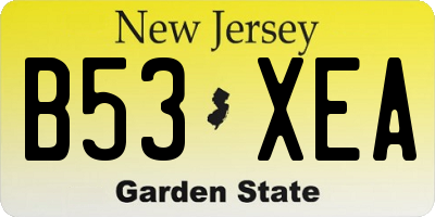 NJ license plate B53XEA