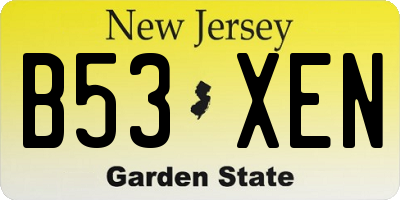 NJ license plate B53XEN