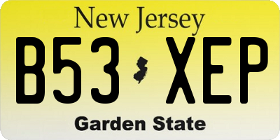 NJ license plate B53XEP