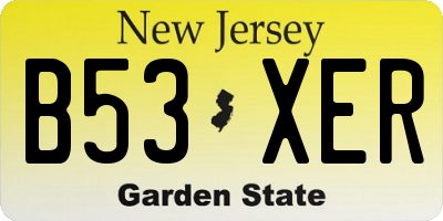NJ license plate B53XER