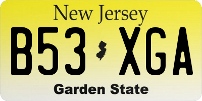 NJ license plate B53XGA