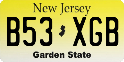 NJ license plate B53XGB