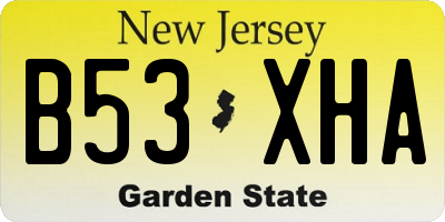 NJ license plate B53XHA