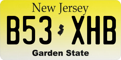 NJ license plate B53XHB